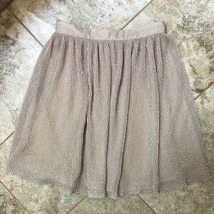 H&M Beige Pleated Silver Dot Skirt